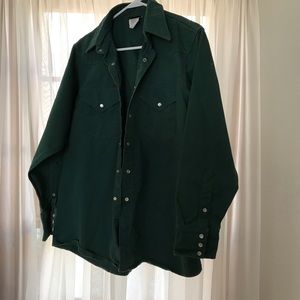 Lapco Western Detail Green Denim Jacket Size 161/2